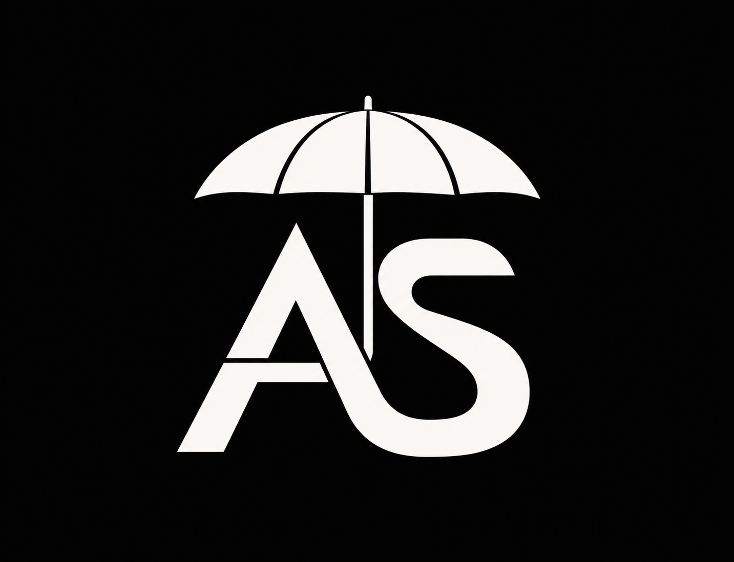 Monogramme AS sous parapluie